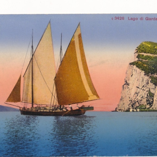 AK aus Lago di Garda Campione mit Boot Italien (7762)