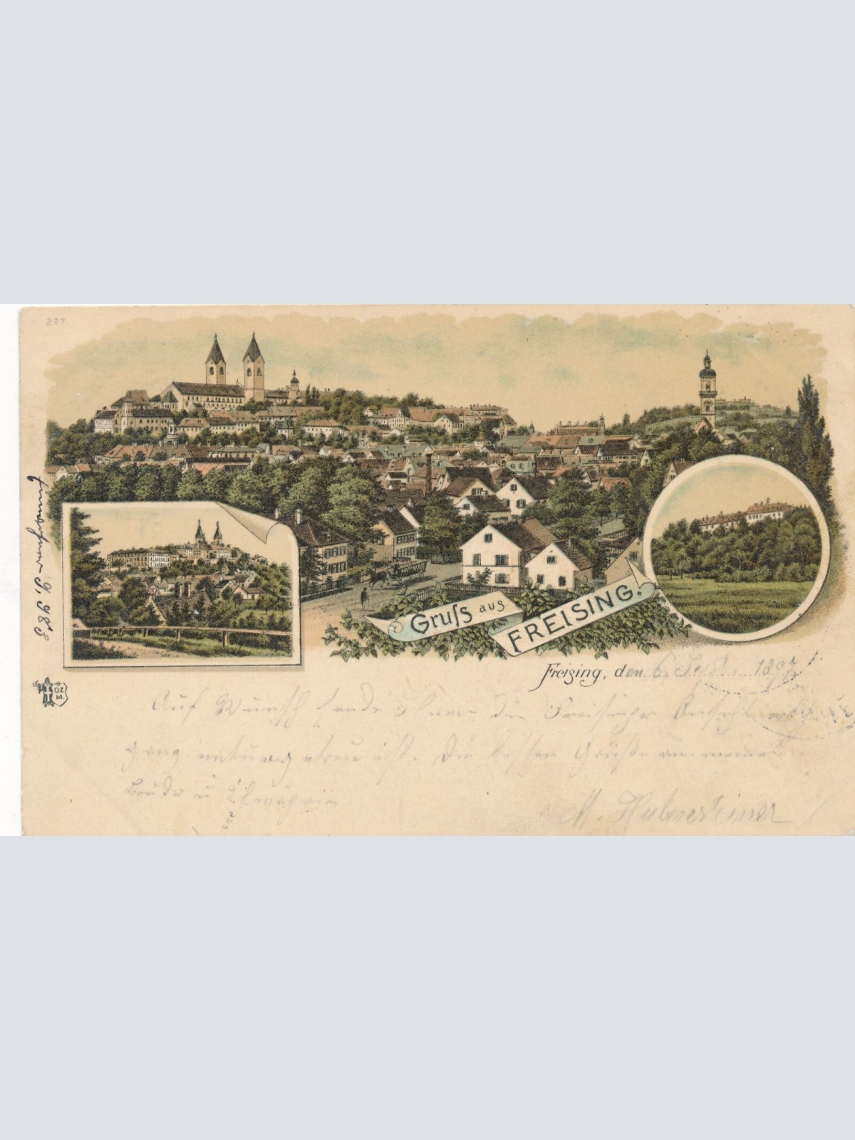 Litho - Karte gruss aus Freising Bayern (7589)