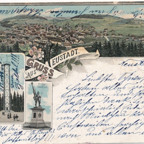 Litho - Karte gruss aus Neustadt Rheinland - Pfalz (7569)