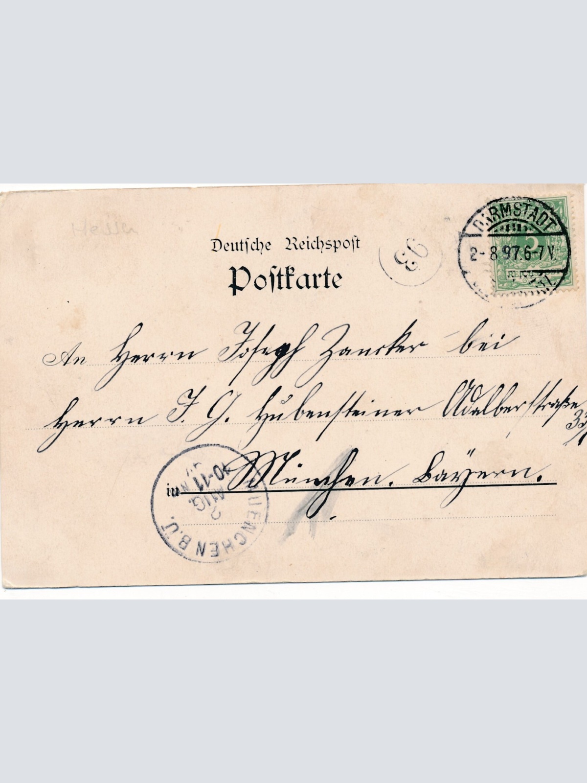 Litho - Karte gruss vom Übungsplatz bei Darmstadt Hessen (7572)