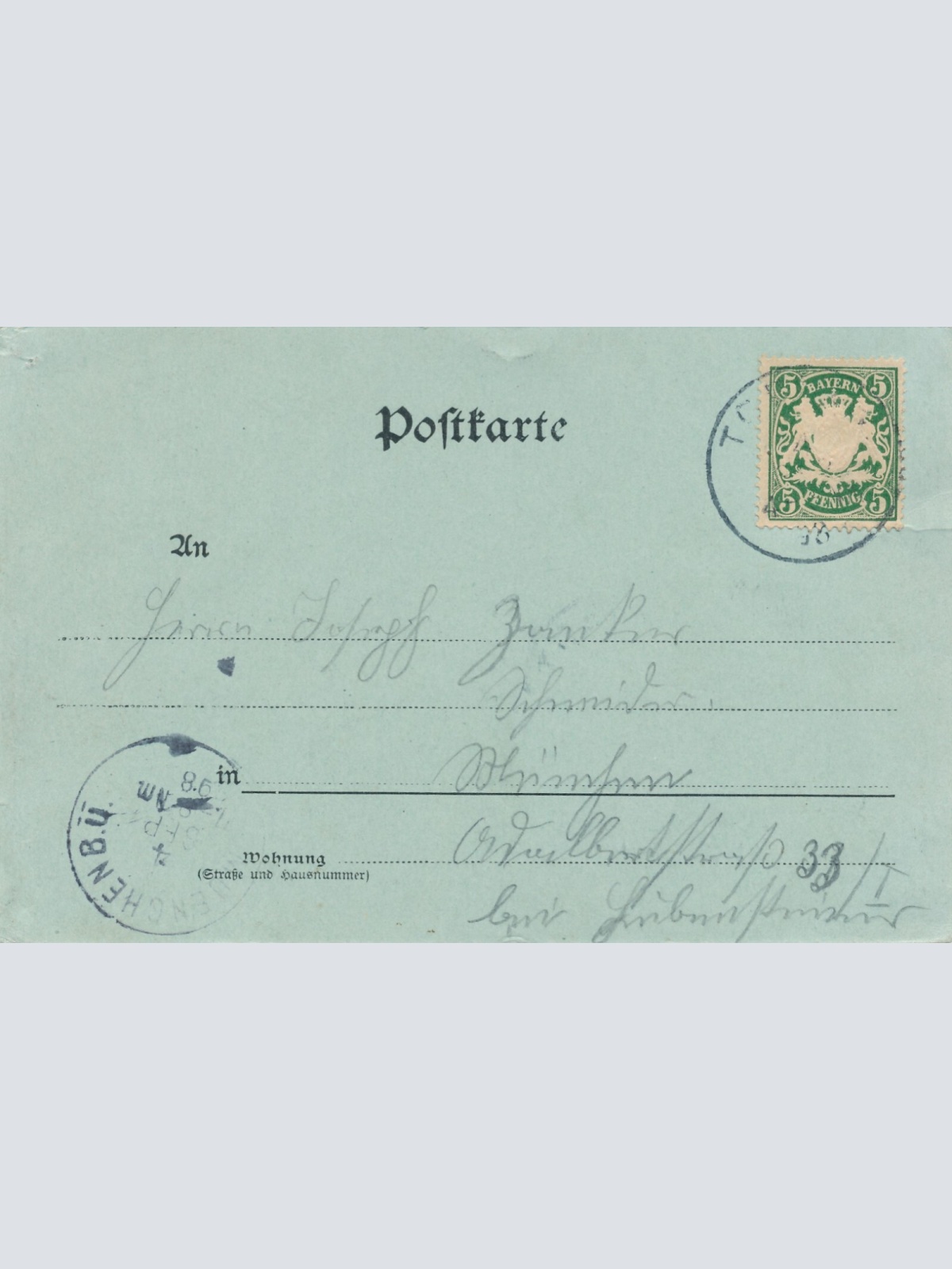 Mondschein - Karte gruss aus Tölz Oberer Markt Bayern (7576)