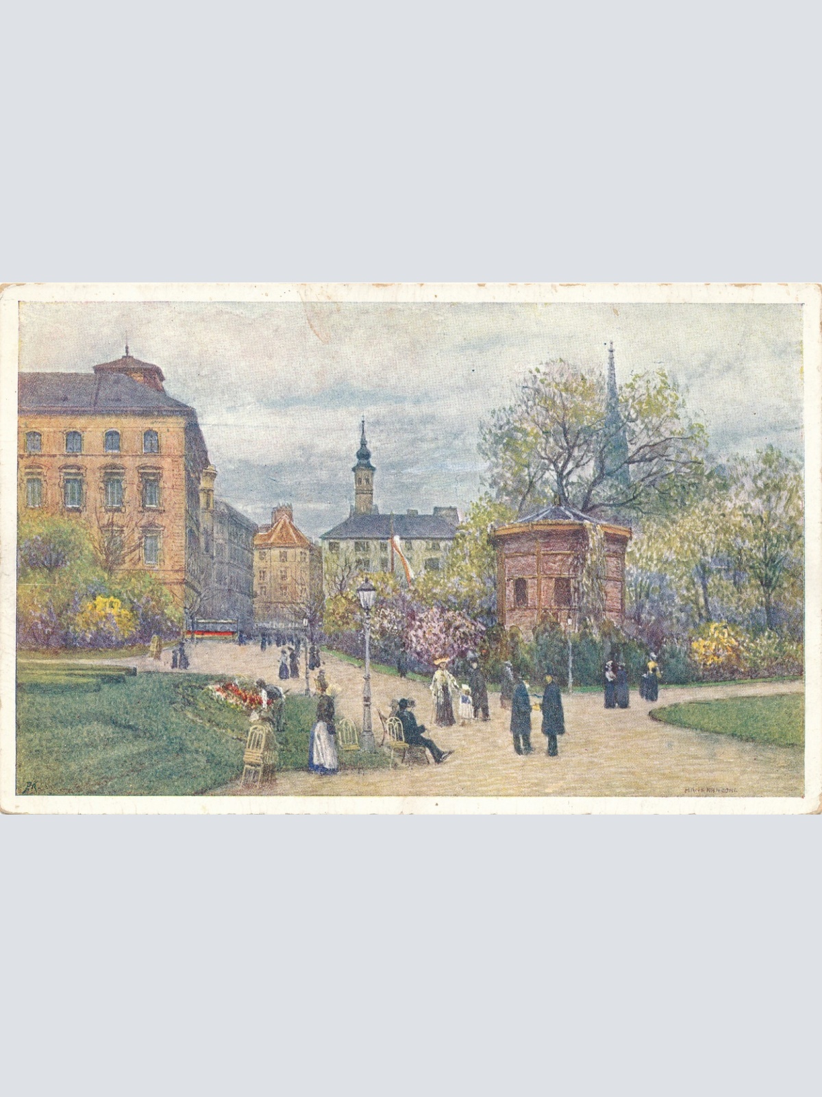 AK aus Wien Stadtpark Gartenpartie (7543)