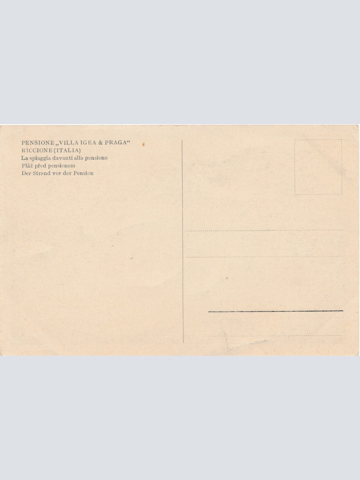 AK aus Riccione Pension Villa Igea und Praga Italien (7974)