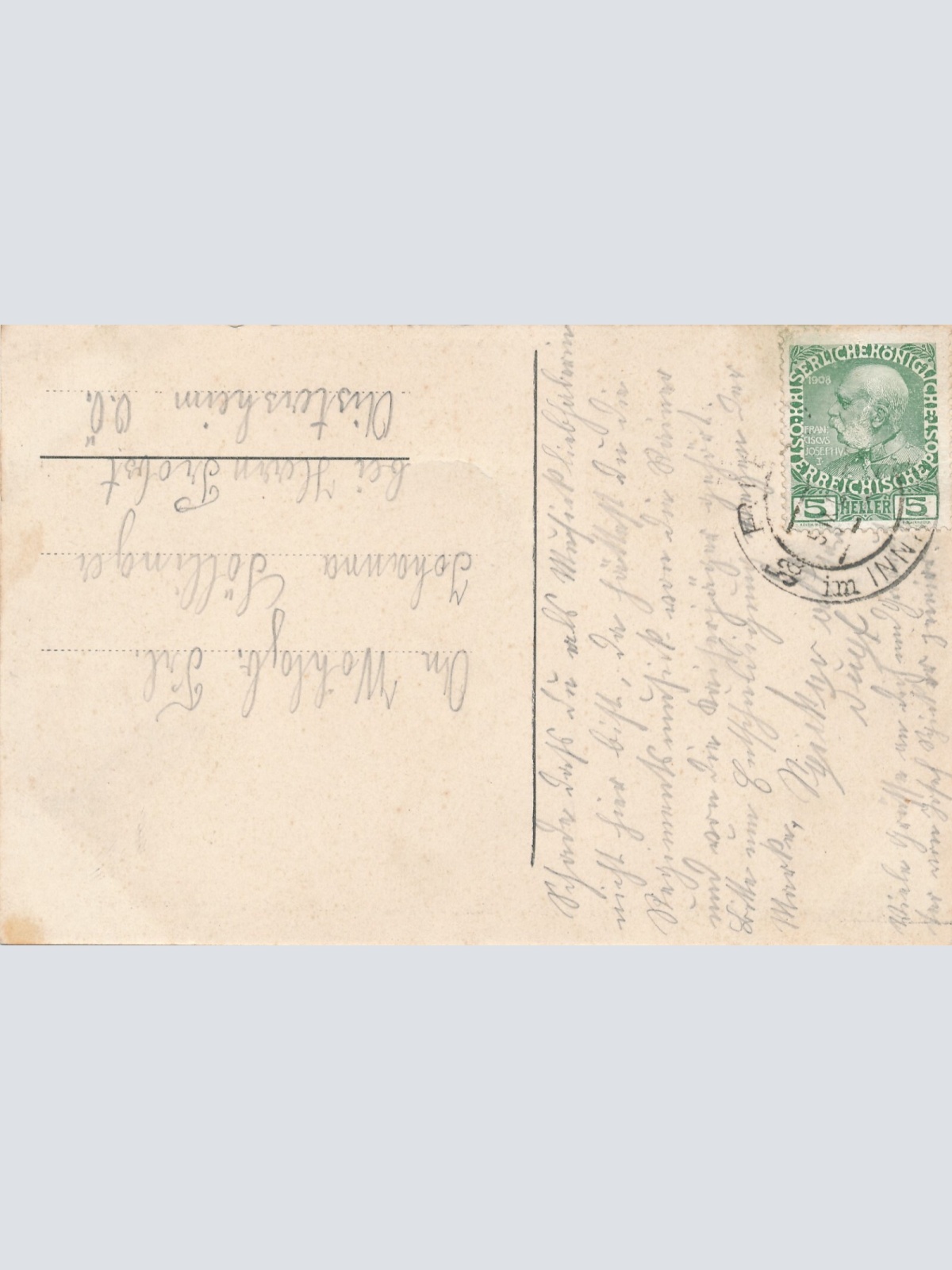 AK aus Ried mit Gymnasium und Pfarrkirche Oberösterreich (7994)