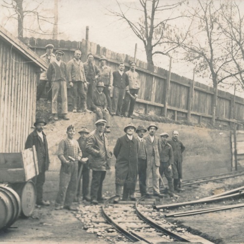 AK Annodazumals Männer beim Bau einer Eisenbahnstrecke (7825)