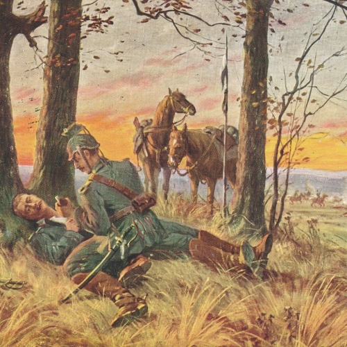 AK Morgenrot mit Zwei Soldaten (6524)