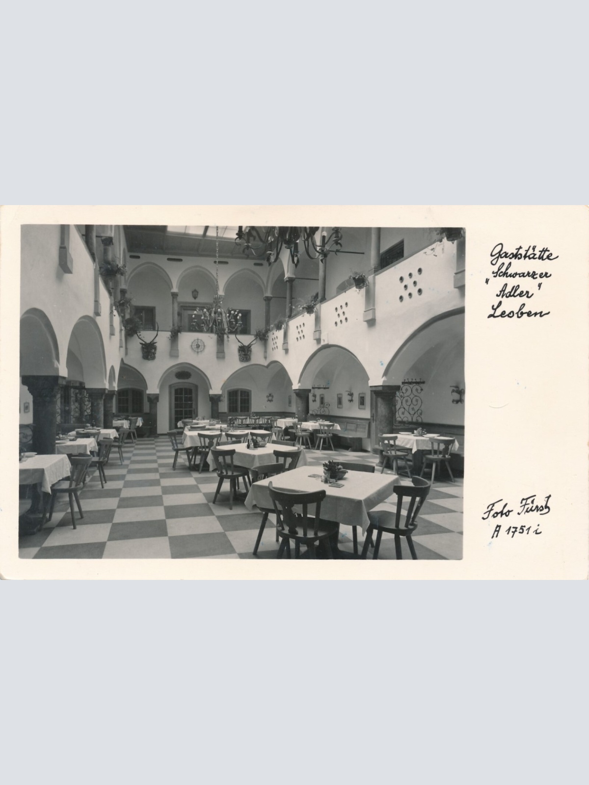 AK aus Leoben vom Gasthaus Schwarzer Adler Steiermark (8323)