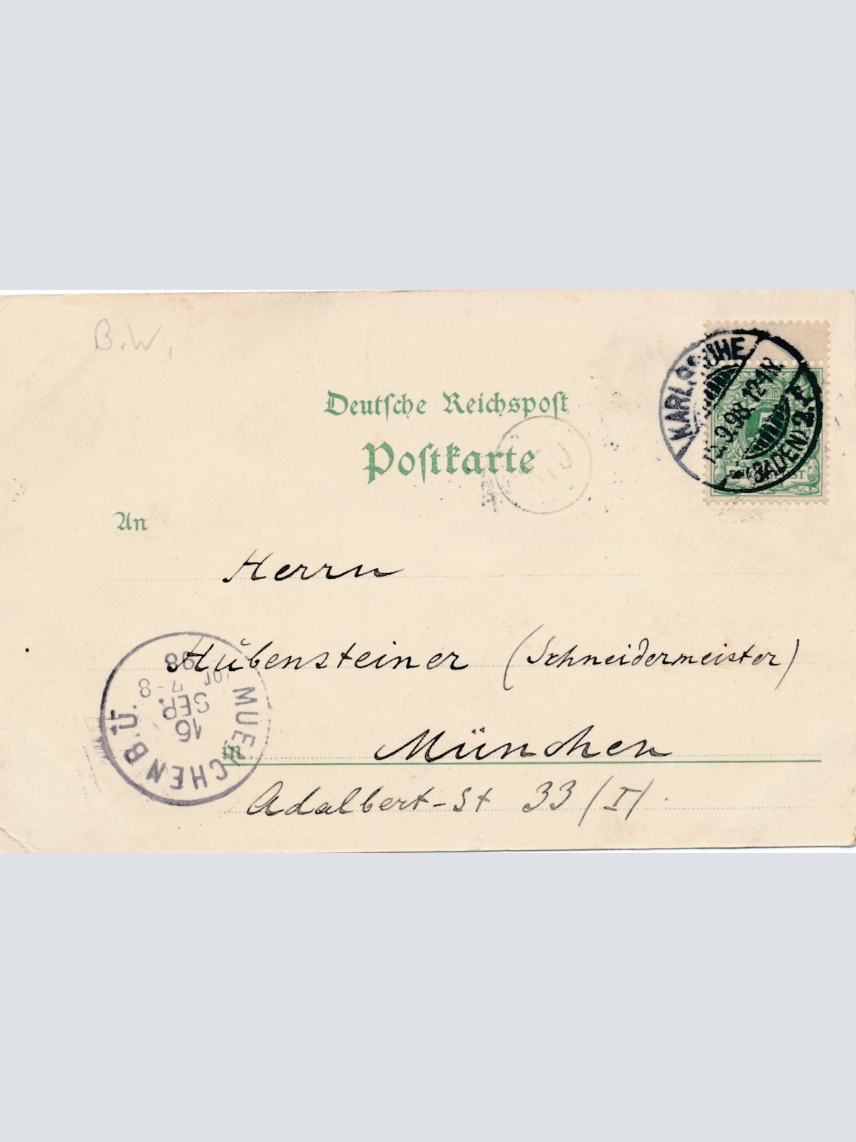 Litho - Karte gruss aus Karlsruhe Baden - Württemberg (6618)