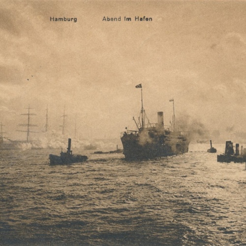 AK aus Hamburg abend im Hafen Ansichtskarte (8257)