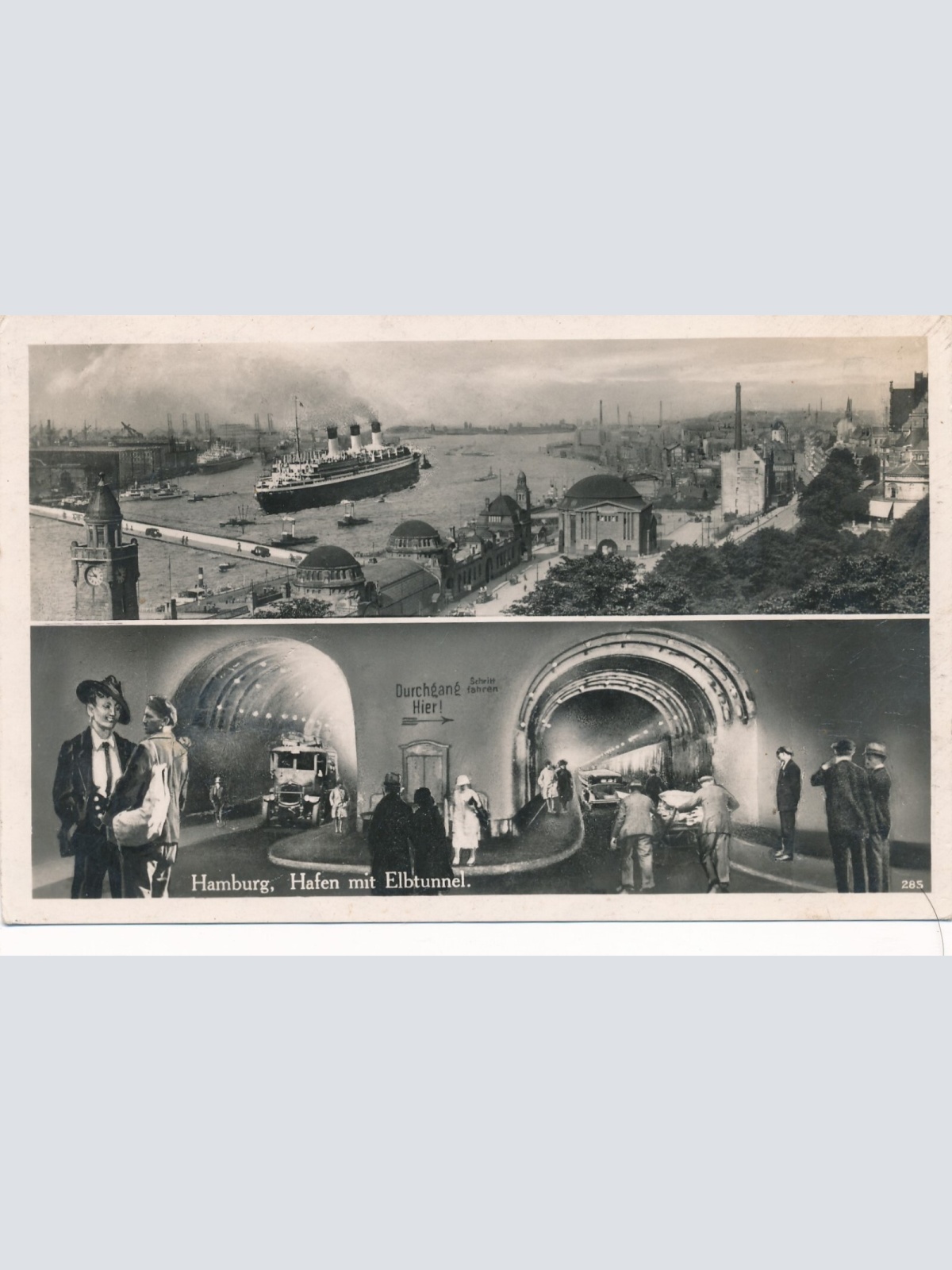 AK aus Hamburg Hafen mit Elbtunnel Ansichtskarte (8259)