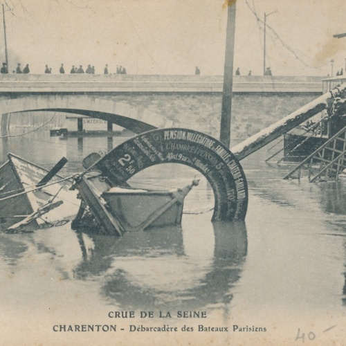 AK aus Charenton Hochwasserkatastrophe Frankreich 1910 (6590)
