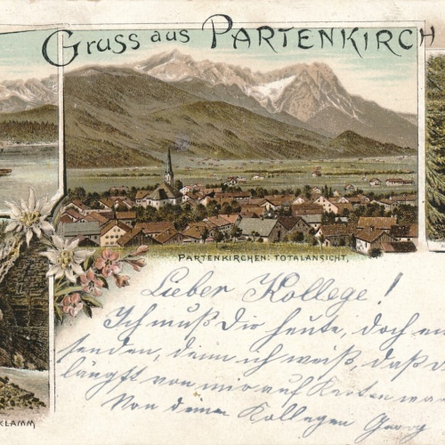 Litho - Karte gruss aus Partenkirchen Bayern (6604)