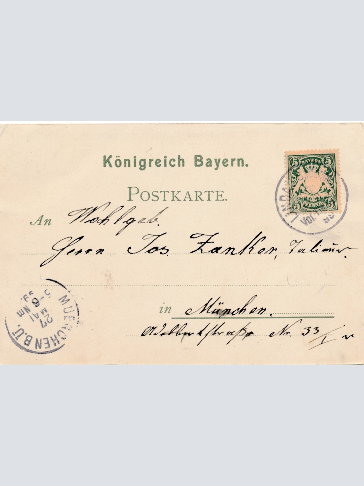 Litho - Karte gruss vom Bodensee Bayern (6606)