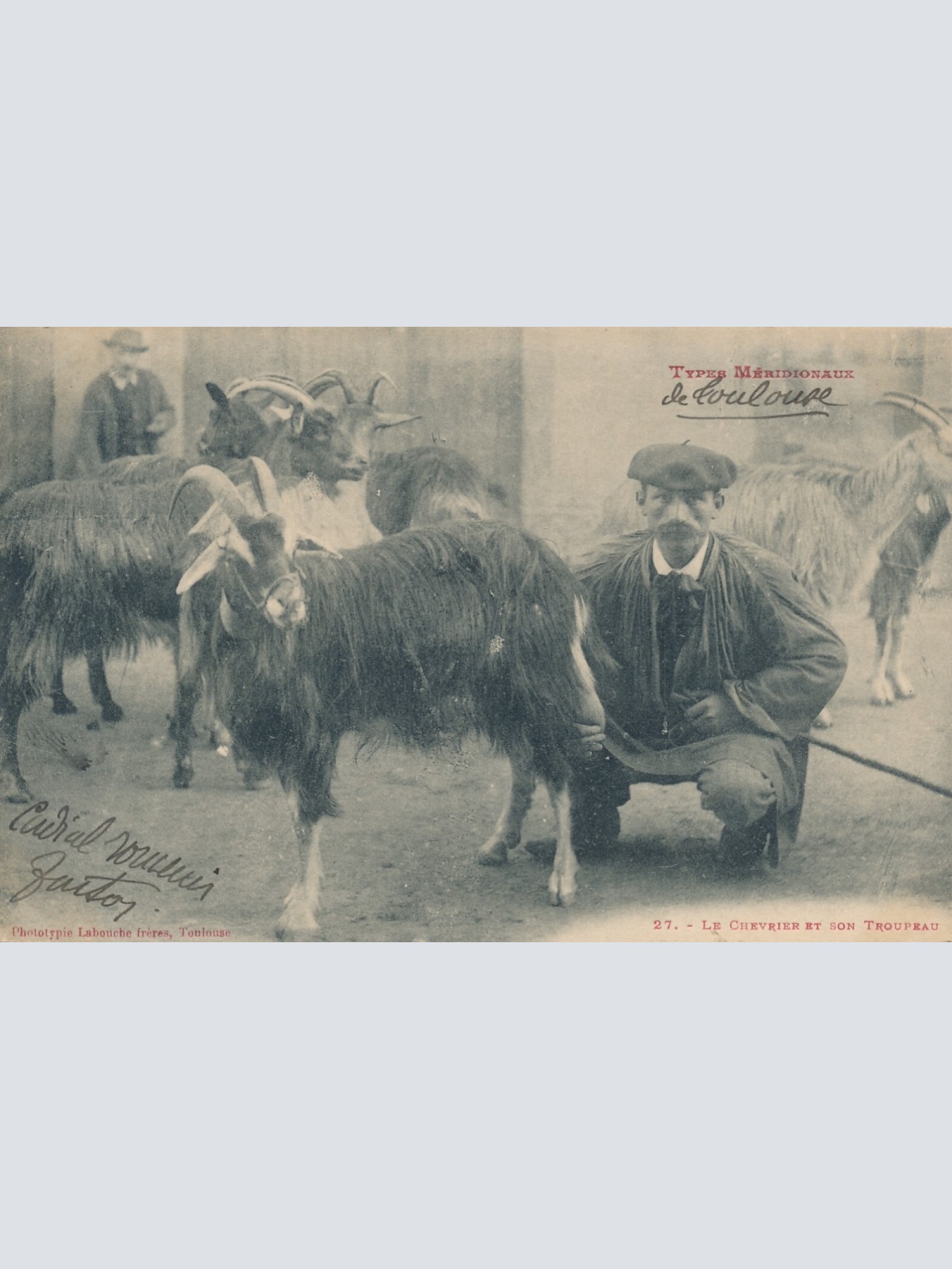 AK von einem Ziegenhirten mit Ziege Frankreich (6591)