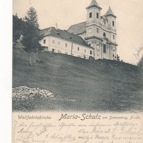 AK aus Maria Schutz mit Wallfahrtskirche Niederösterreich Ansichtskarte (8102)