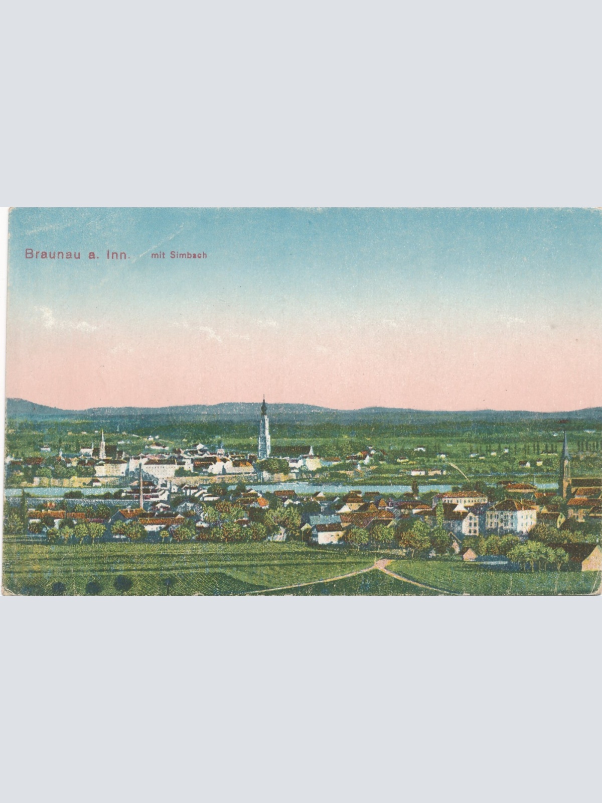 AK aus Braunau am Inn mit Simbach Oberösterreich Ansichtskarte (8528)