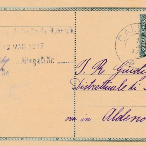 8 Heller Ganzsachen - Karte 1917 aus Calliano (8548)