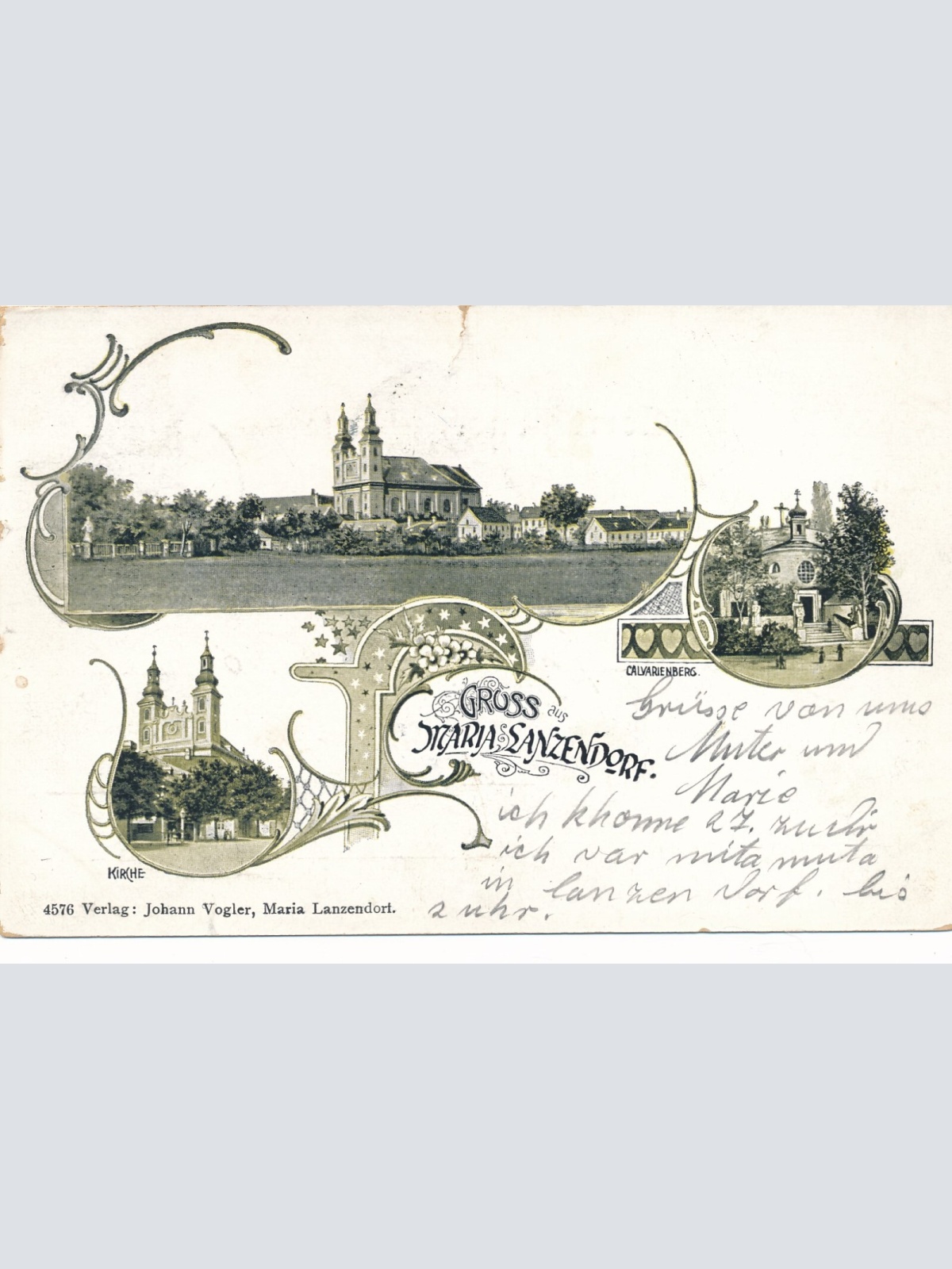 Litho - Karte gruss aus Maria Lanzendorf Niederösterreich (6564)
