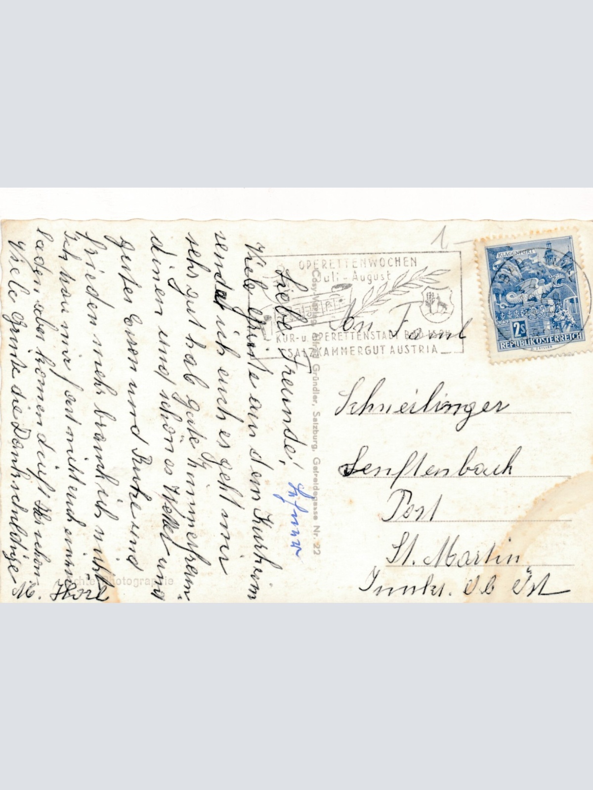 AK aus Bad Ischl mit Hotel Goldenes Kreuz Oberösterreich Ansichtskarte (8480)