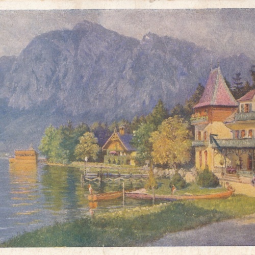 AK aus Burgau am Attersee mit Hotel Oberösterreich Ansichtskarte (8672)