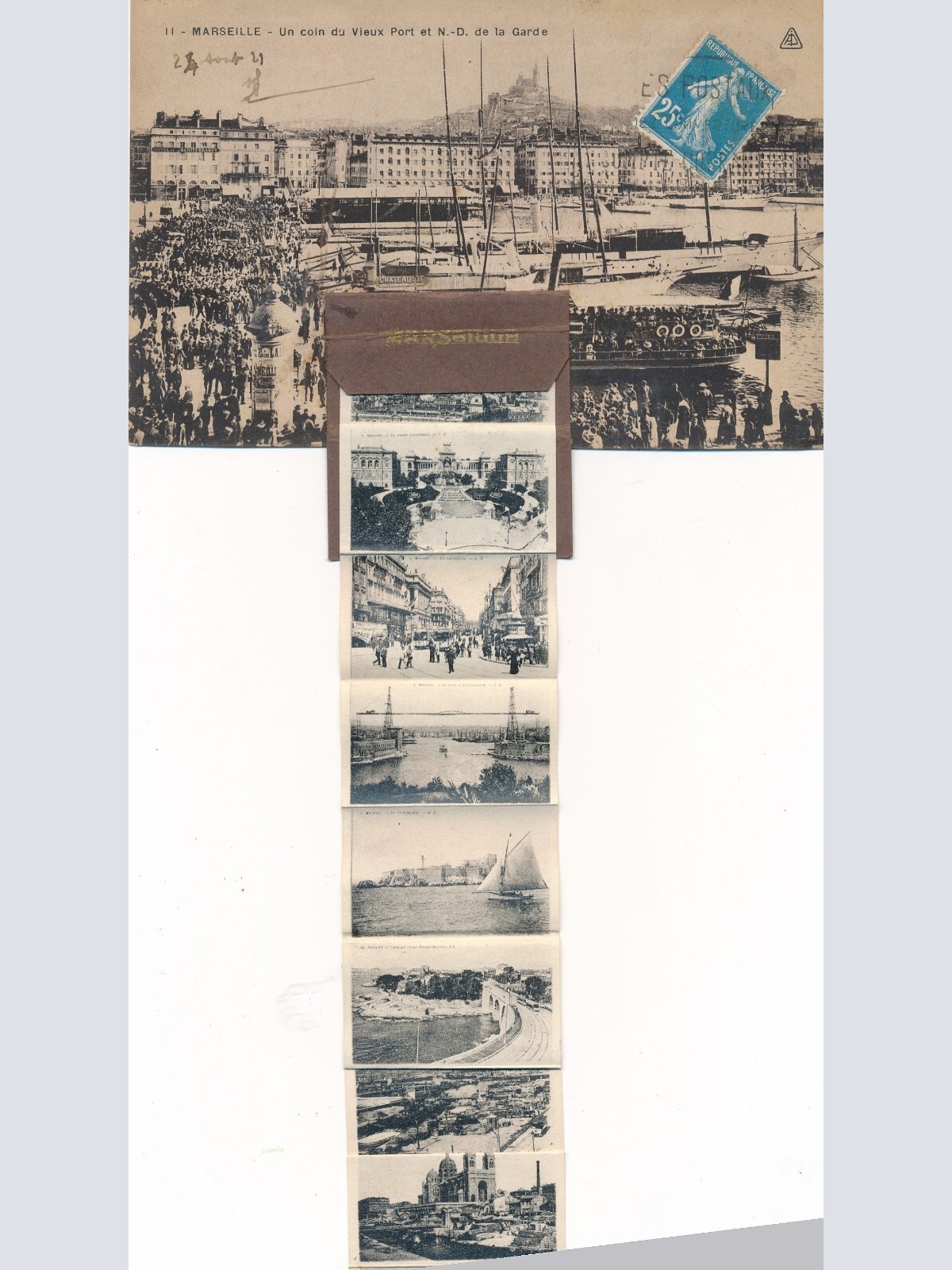leporello - Karte aus Marseille Frankreich Ansichtskarte (8630)