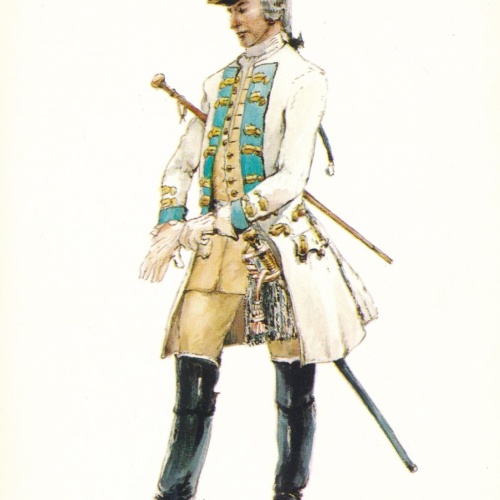 AK Uniform vom Kaiserreich Preußen 1735 6. Dragoner Reg. Ansichtskarte (8690)