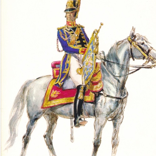 AK Uniform Königreich Frankreich 1814 Gendarmes Trompeter Ansichtskarte (8706)