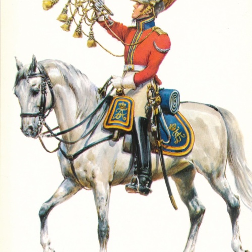 AK Uniform Königreich Sachsen 1810 Garde Trompeter Ansichtskarte (8708)