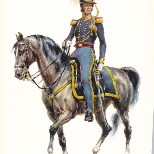 AK Uniform USA Amerika 1836 Dragoons Offizier Ansichtskarte (8696)