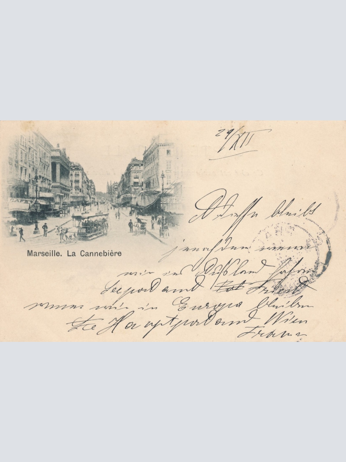 AK aus Marseille Stadt La Cannebiere Frankreich Ansichtskarte (8619)