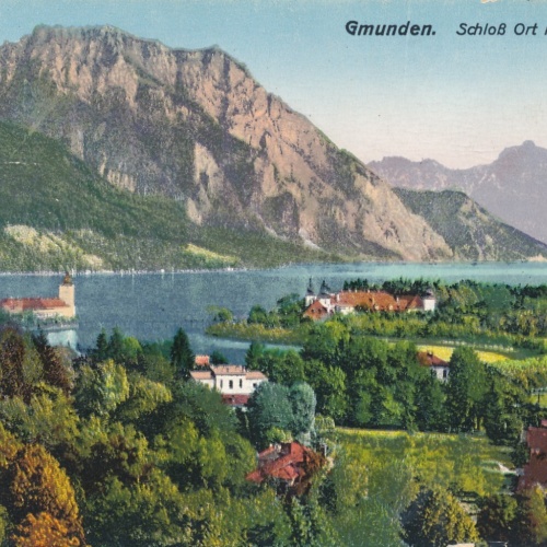 AK aus Gmunden mit Schloß Ort Oberösterreich Ansichtskarte (8459)