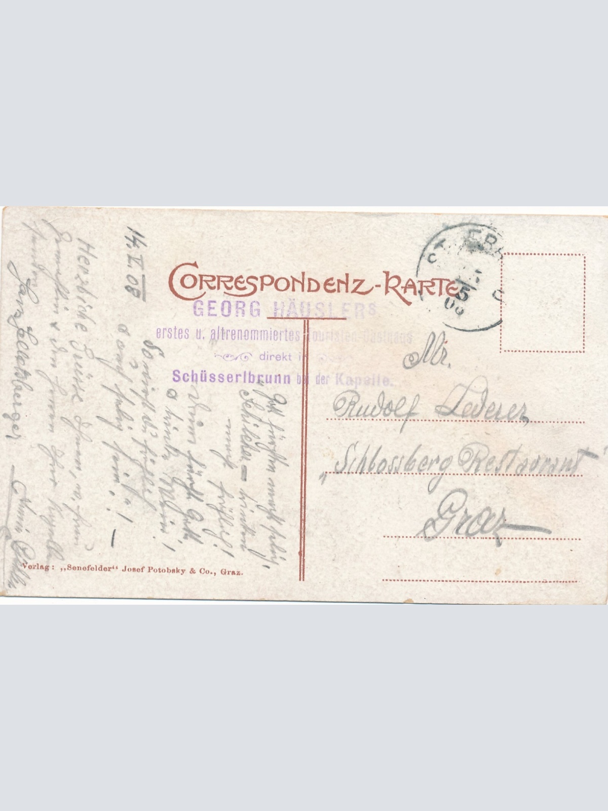 AK aus Mixnitz mit Georg Häuserl Touristenhaus Steiermark (8326)