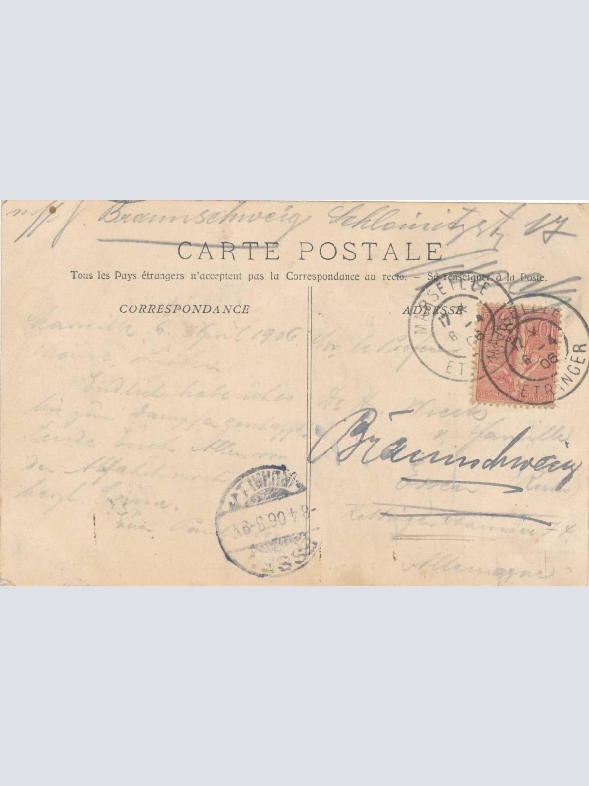 AK aus Marseille von der Stadt mit Straßenbahn Frankreich (6661)
