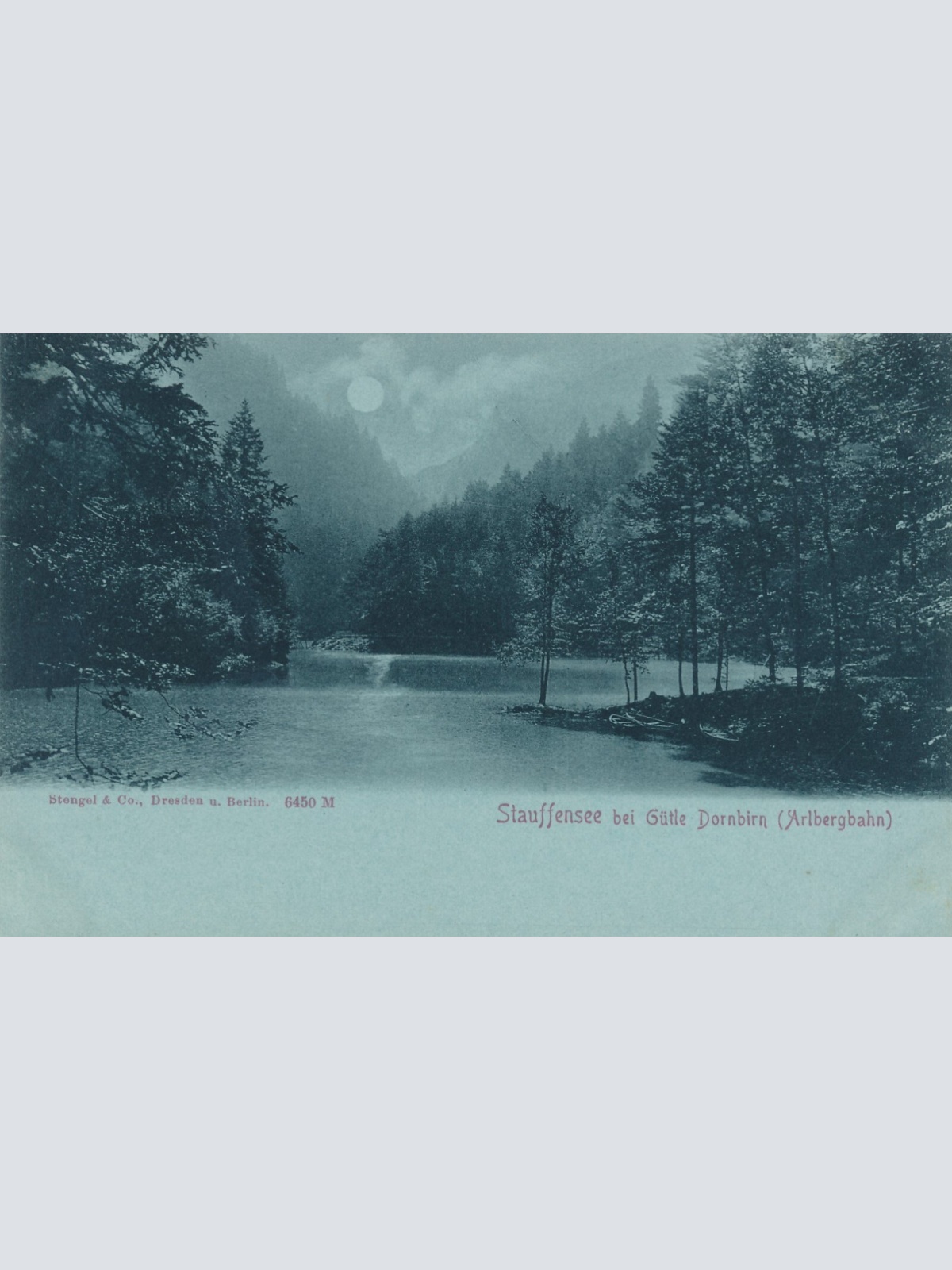 AK vom Stauffensee bei Gütle Mondscheinkarte Vorarlberg Ansichtskarte (8338)