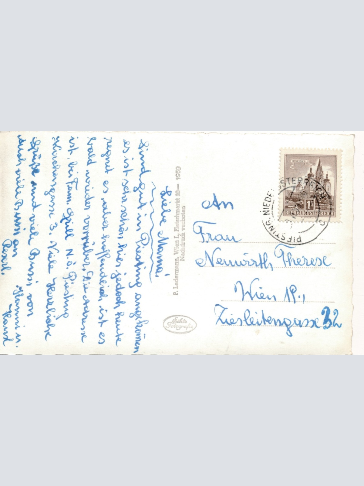 AK aus Piesting mit der hohen Wand Niederösterreich Ansichtskarte (8424)