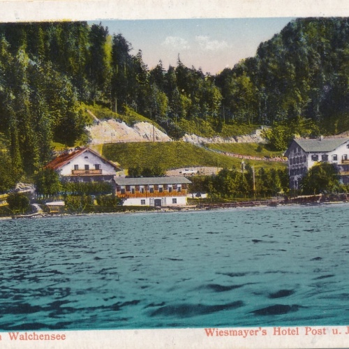 AK aus Urfeld am Walchensee mit Hotel Post Bayern Ansichtskarte (8409)