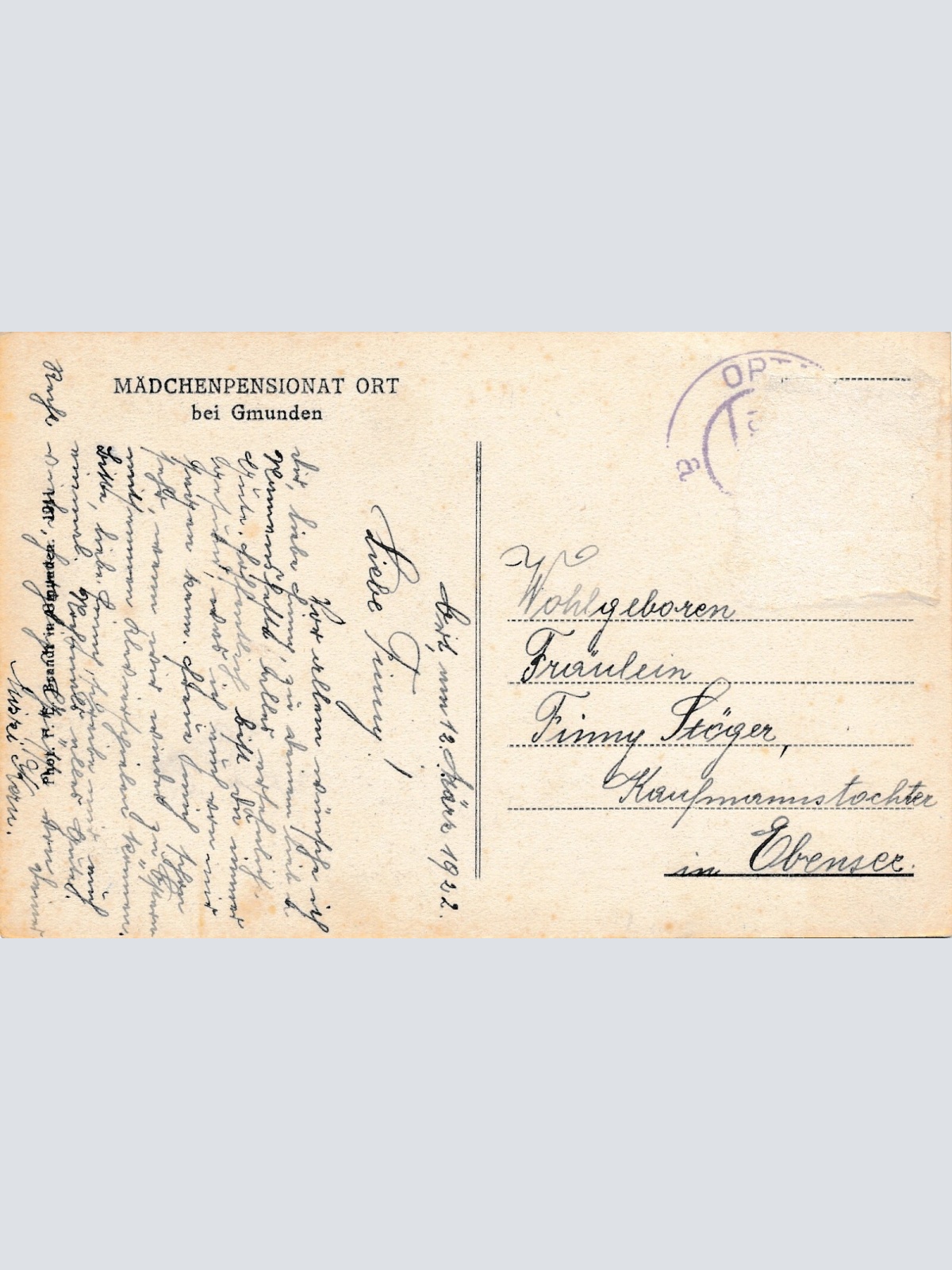 AK aus Gmunden mit Mädchenpension Oberösterreich Ansichtskarte (8445)