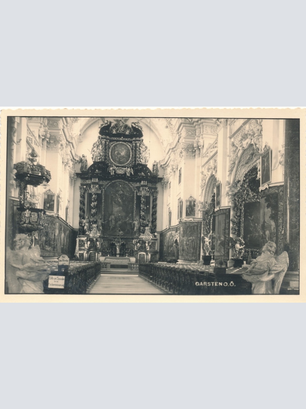 AK aus Garsten Kircheninneres Oberösterreich Ansichtskarte (8925)