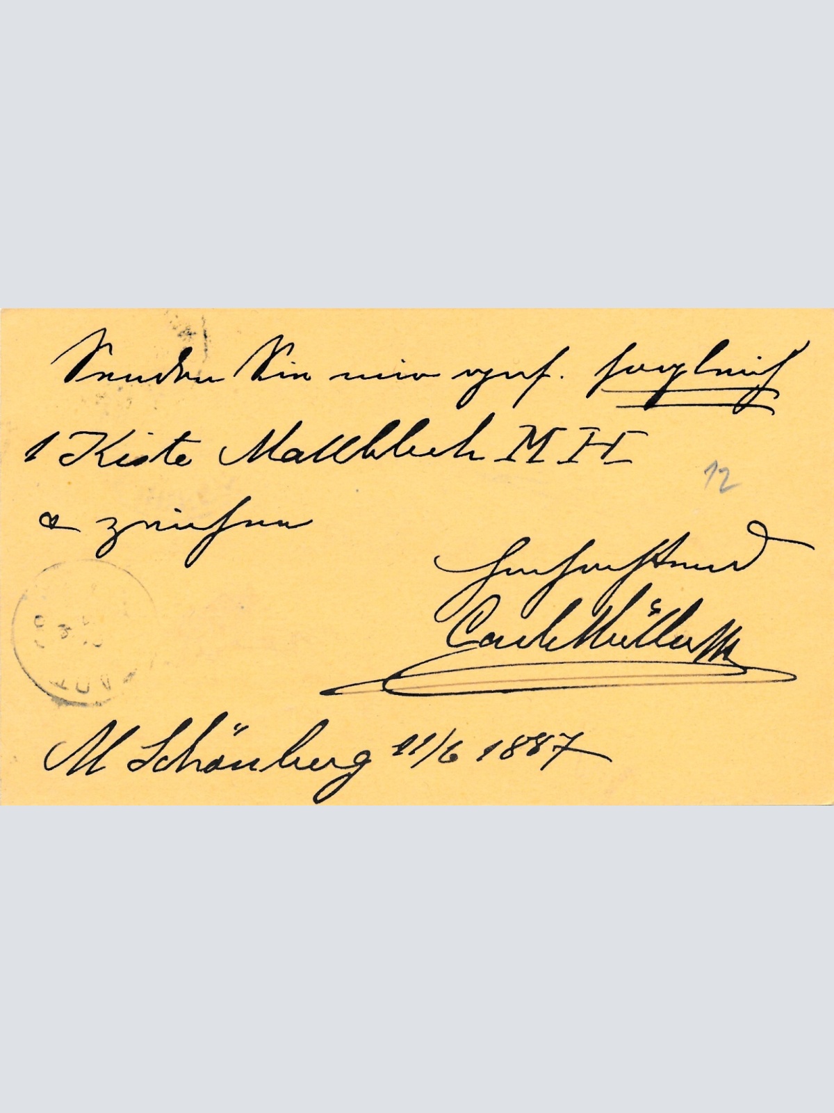 2 Kreuzer Ganzsachen - Karte 1887 aus Mähr Schönberg (8392)