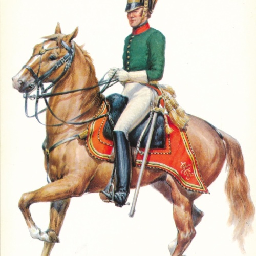 AK Uniform Kaiserr. Österr 1820 Chevauleger Offizier Ansichtskarte (8718)