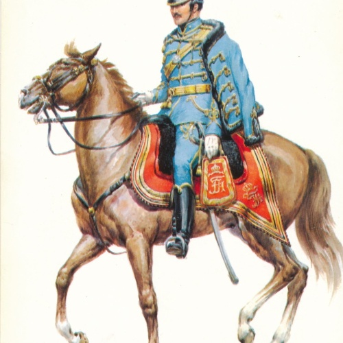 AK Uniform Kaiserr. Österr 1859 Husaren reg. Offizier Ansichtskarte (8720)