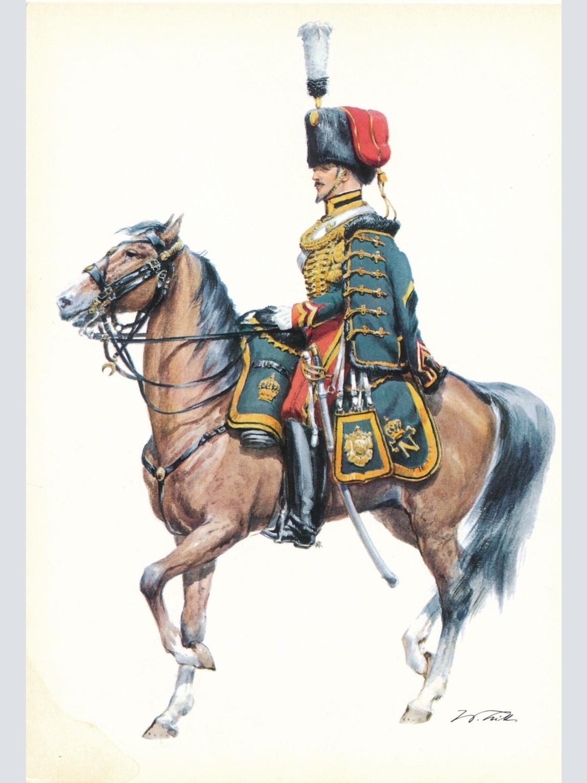 AK Uniform Kaiserr. Frankreich 1856 Garde Guides Ansichtskarte (8722)