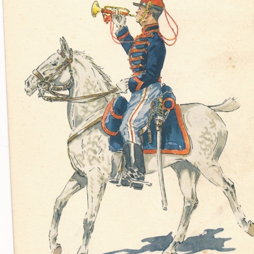 AK Uniform Belgien 1914 Chasseurs a Cheval Trompette Ansichtskarte (8756)