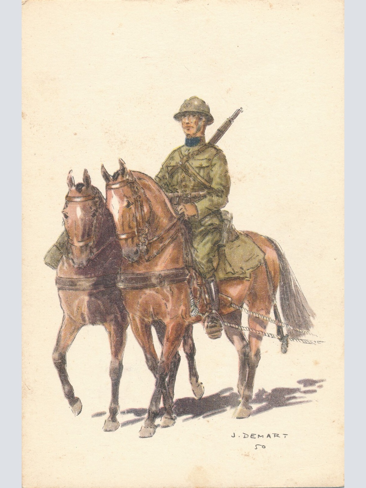 AK Uniform Belgien 1918 Artillerie Ansichtskarte (8754)