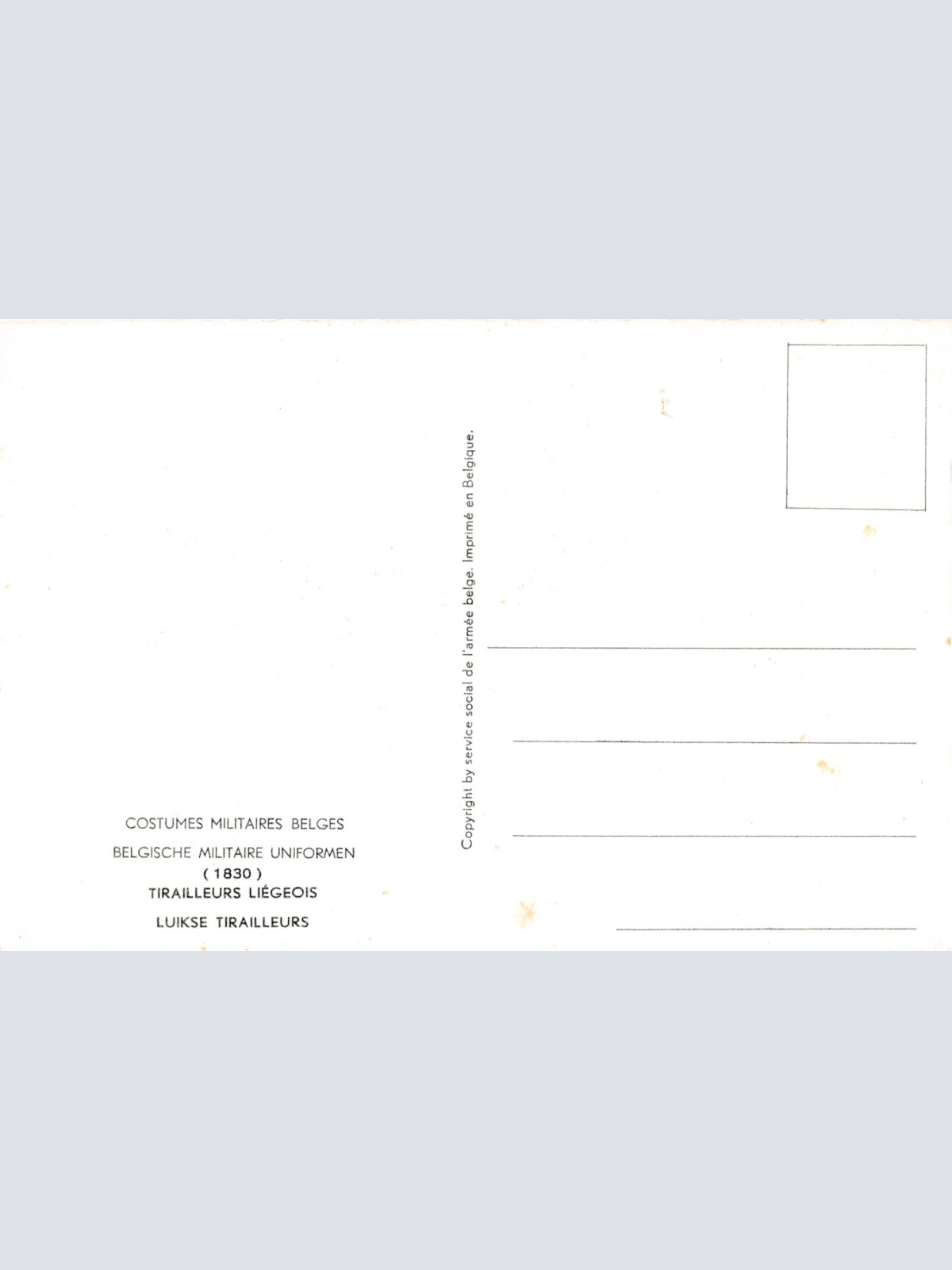 AK Uniform Belgien 1830 Tirailleurs Liegeois Ansichtskarte (8744)