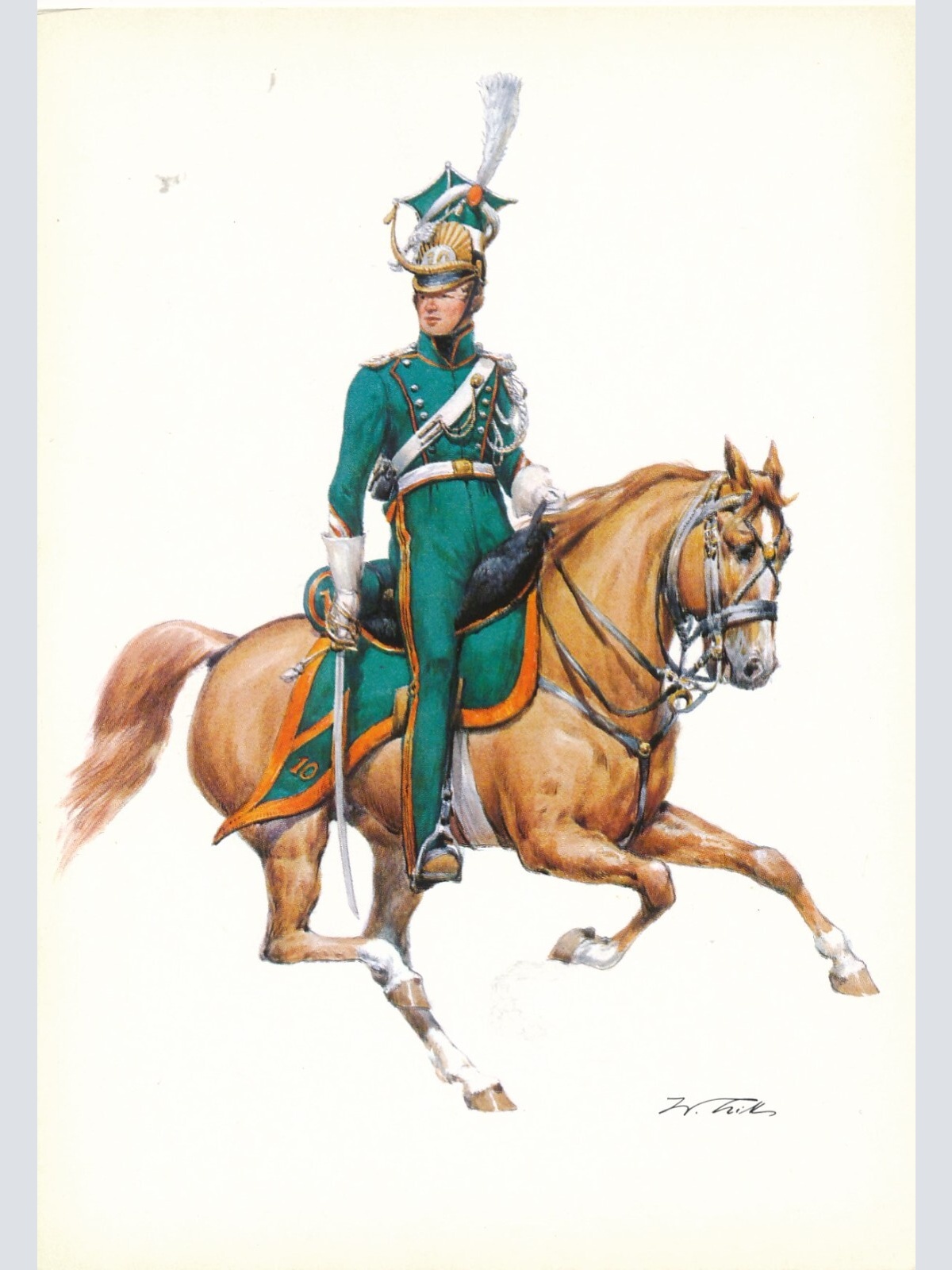 AK Uniform Königreich Niederlande 1825 Lancier reg Korporal Ansichtskarte (8747)