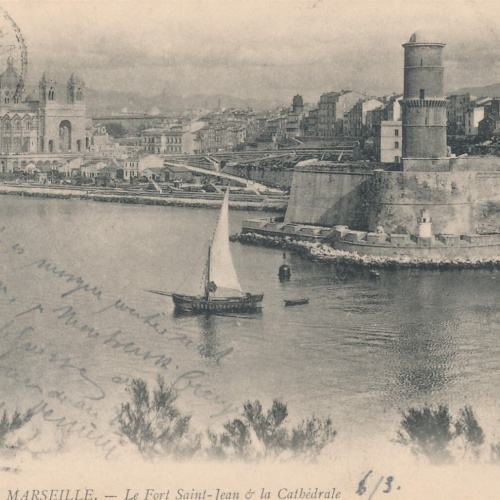 AK aus Marseille mit Segelboot Italien Ansichtskarte (8770)