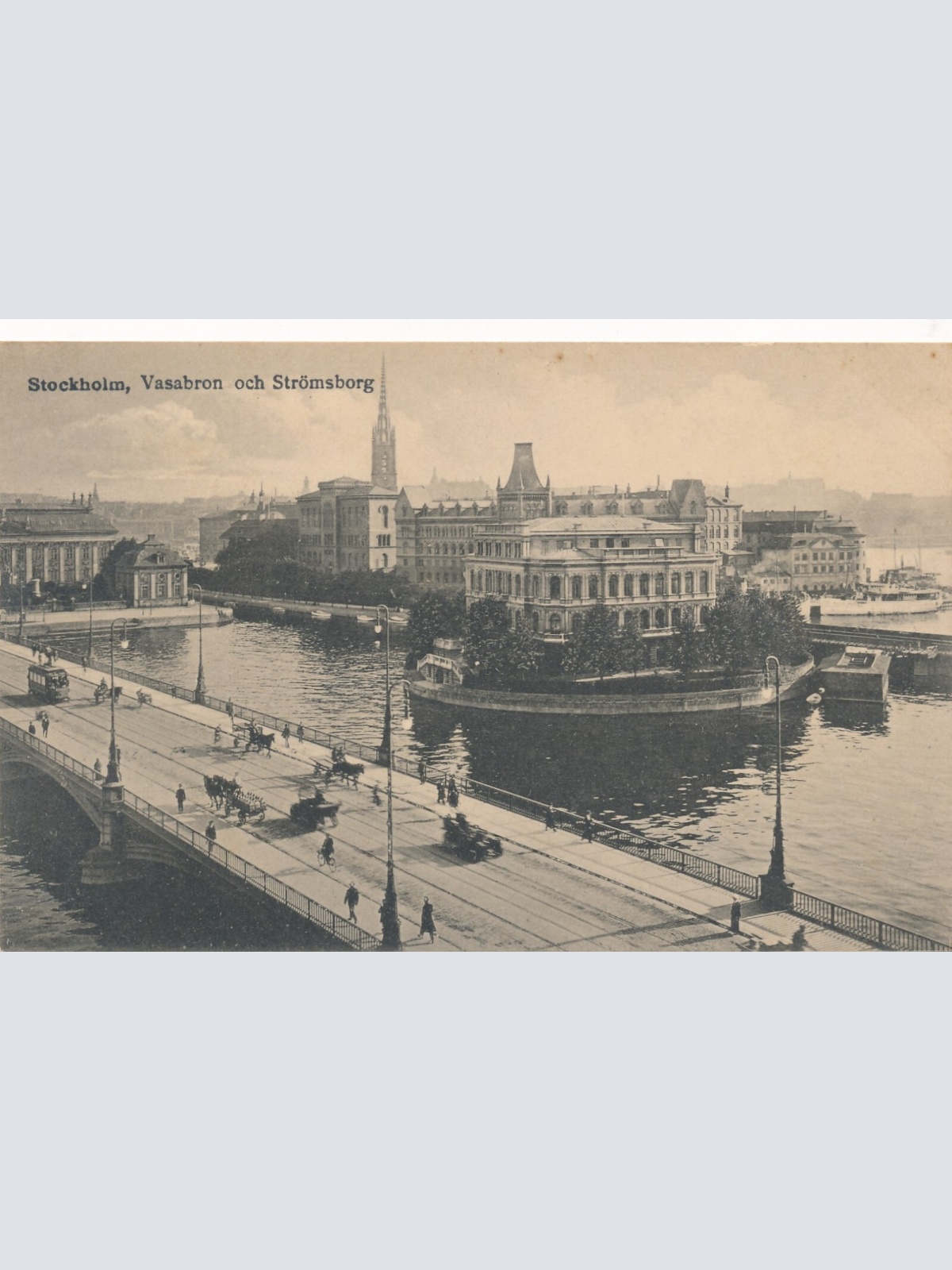 AK aus Stockholm Vasabron och Strömsborg Schweden (7372)