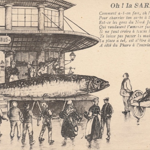 AK aus Marseille Oh la Sardine Italien Ansichtskarte (8758)