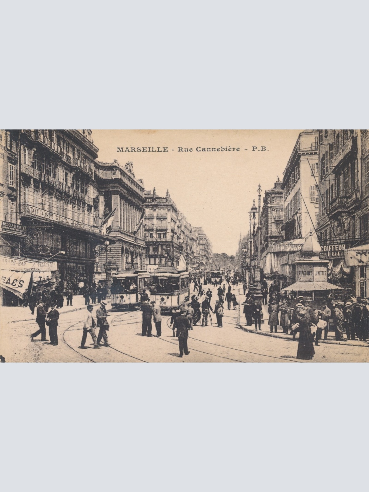 AK aus Marseille Rue Cannebiere Italien Ansichtskarte (8778)